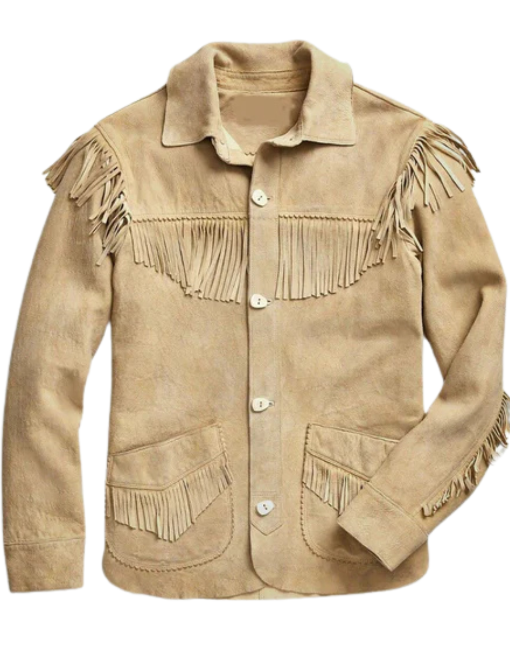 Mens Western Fringe Leather Jacket