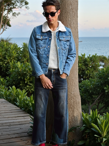 Western Sherpa Lined Denim Trucker Jacket