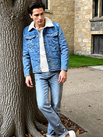 Western Sherpa Lined Denim Trucker Jacket