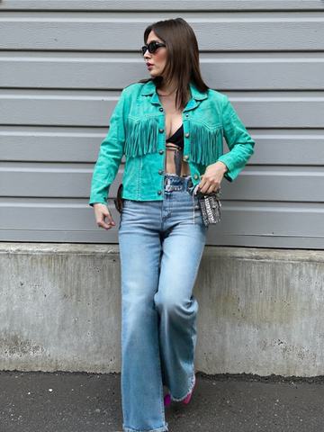 Women’s Turquoise Suede Jacket
